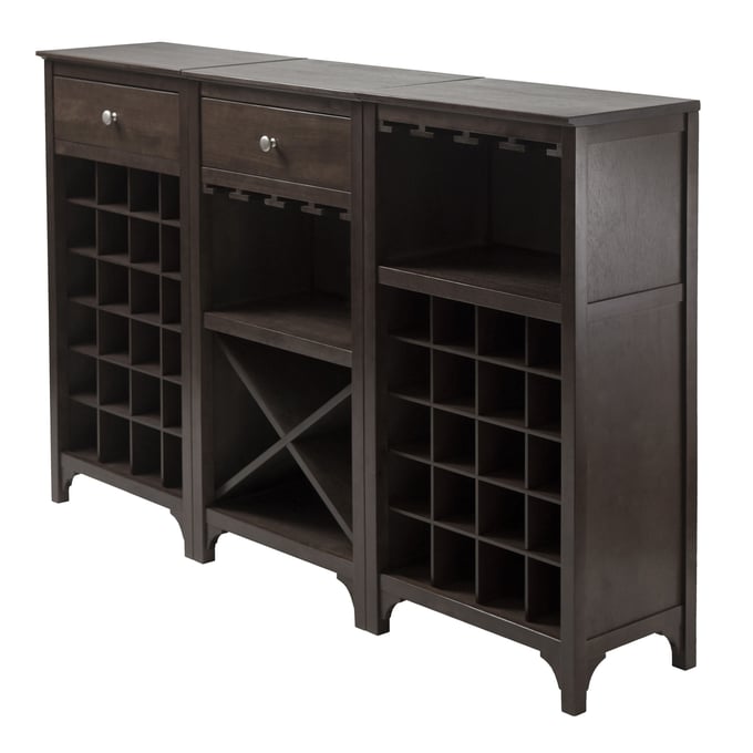 Winsome Ancona Espresso 3pc Modular Wine Cabinet Set WNS-92367