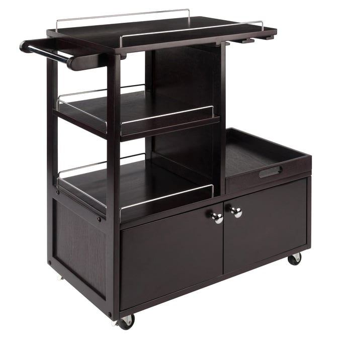 Winsome Galen Espresso Wood Entertainment Cart WNS-92430