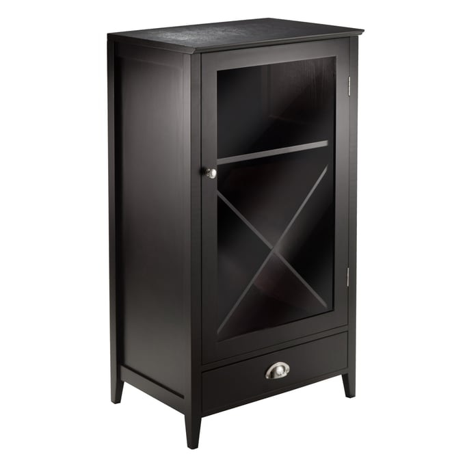 Winsome Bordeaux Espresso X Panel Wine Cabinet WNS-92442