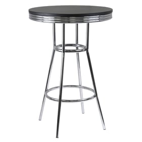 Winsome Summit Black Chrome Round Pub Table