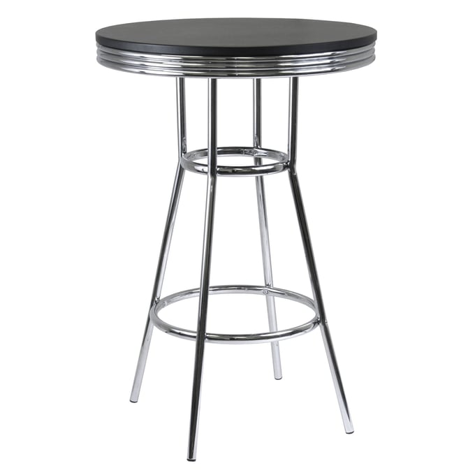 Winsome Summit Black Chrome Round Pub Table WNS-93030