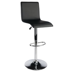 Winsome Spectrum Black Chrome High Back Swivel Stool