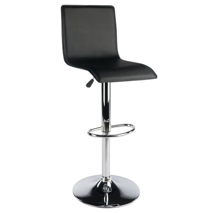 Winsome Spectrum Black Chrome High Back Swivel Stool WNS-93145