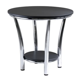 Winsome Maya Black Wood Round End Table