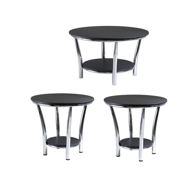 Winsome wood 3pc store set black table