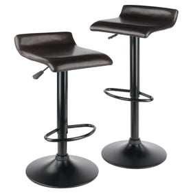 2 Winsome Paris Black Espresso Adjustable Swivel Stools