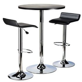 Winsome Spectrum Black Chrome 3pc Pub Table Set