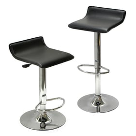 2 Winsome Spectrum Black Chrome Adjustable Swivel Stools