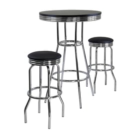 Winsome Summit Black Chrome 3pc Pub Height Set