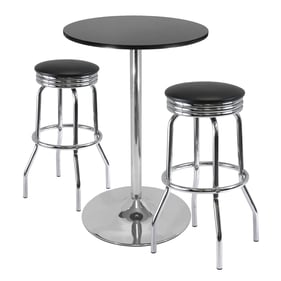 Winsome Summit Black Chrome 3pc Pub Table Set