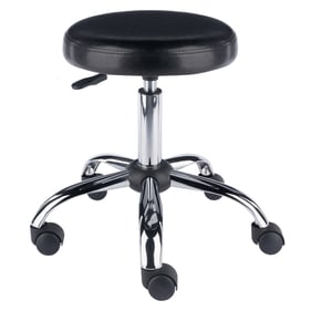 Winsome Clark Black Chrome Adjustable Swivel Stool