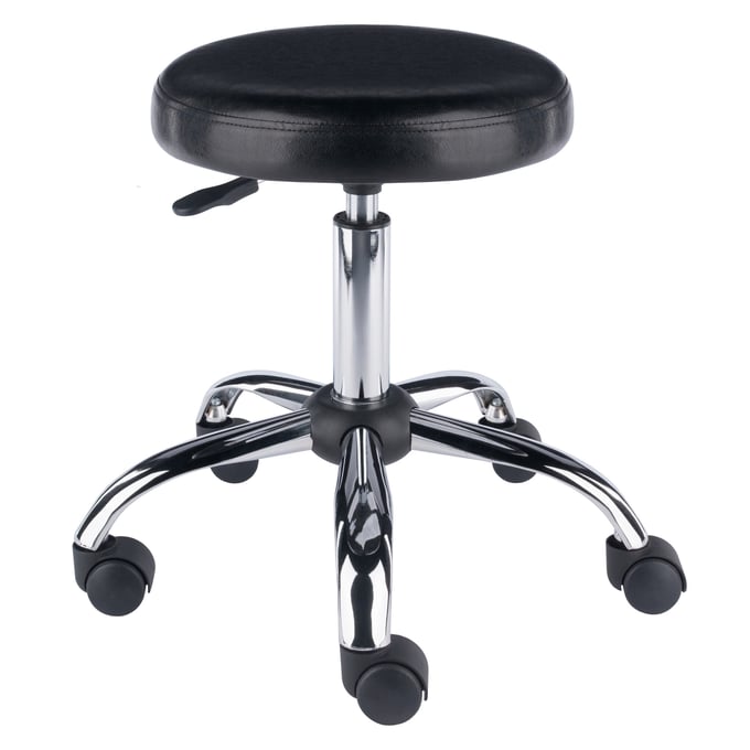 Winsome Clark Black Chrome Adjustable Swivel Stool WNS-93720