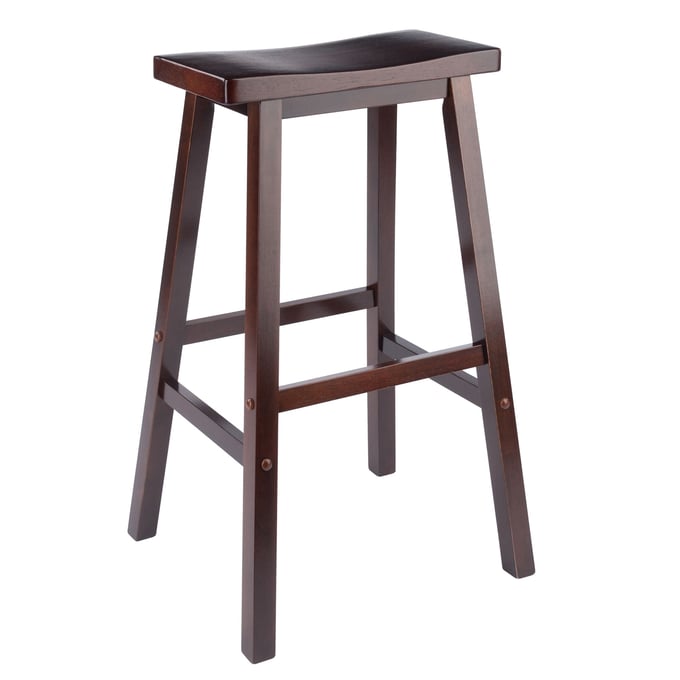 Winsome Satori Walnut Wood Saddle Seat Bar Stool WNS-94089