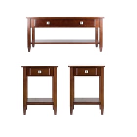 Winsome Richmond Walnut Wood 3pc Coffee Table Set