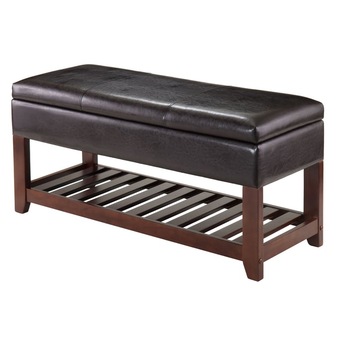 Winsome Monza Walnut Espresso Storage Chest Bench WNS-94143