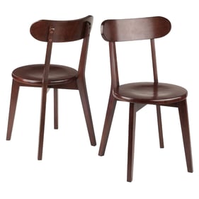 2 Winsome Pauline Walnut Wood Dining Chairs