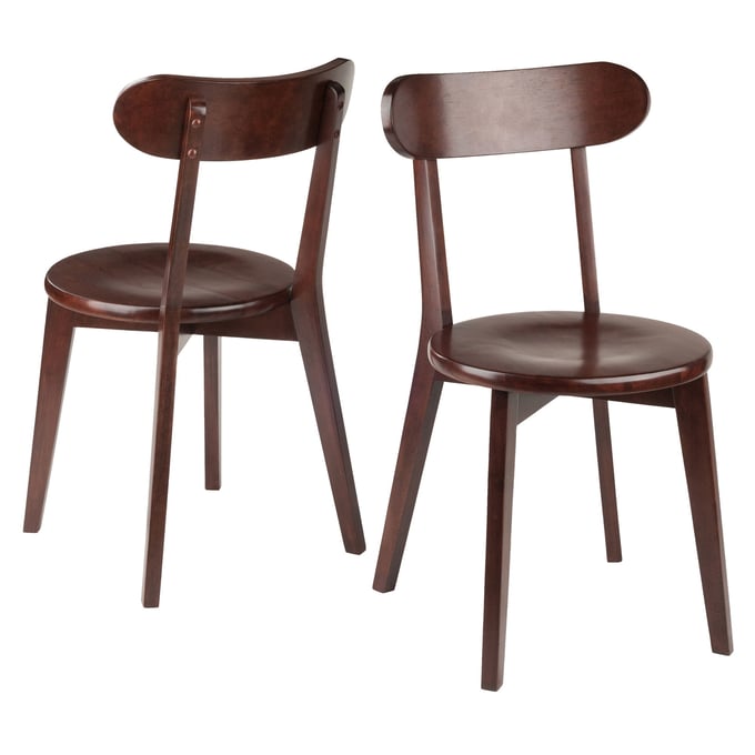 2 Winsome Pauline Walnut Wood Dining Chairs WNS-94209