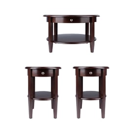 Winsome Concord Walnut 3pc Coffee Table Set