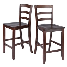 2 Winsome Benjamin Walnut Wood Counter Height Stools