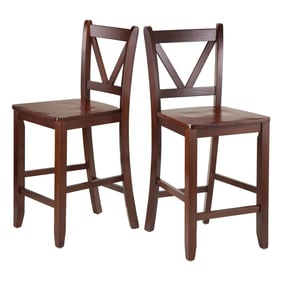 2 Winsome Victor Walnut Wood Counter Height Stools