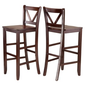 2 Winsome Victor Walnut Wood Bar Stools