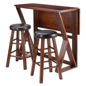 Winsome Harrington Walnut Espresso 3pc Drop Leaf High Table with Counter He...