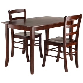 Winsome Inglewood Walnut 3pc Dining Room Set with Ladder Back Chairs