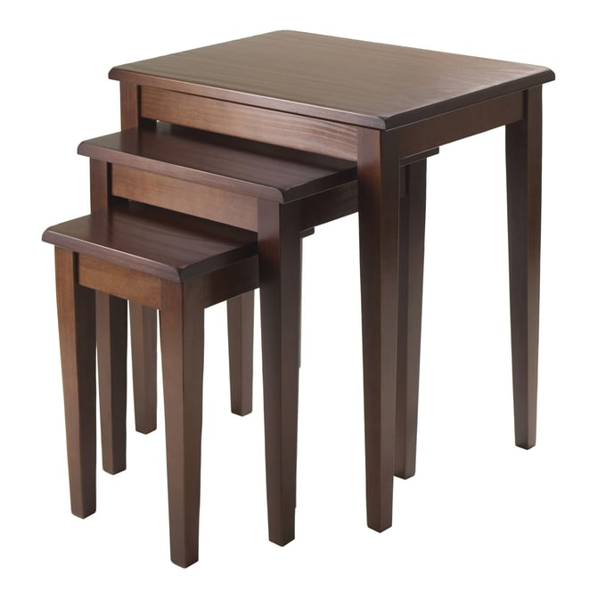 Winsome Regalia Walnut Wood 3pc Nesting Table Set WNS-94320