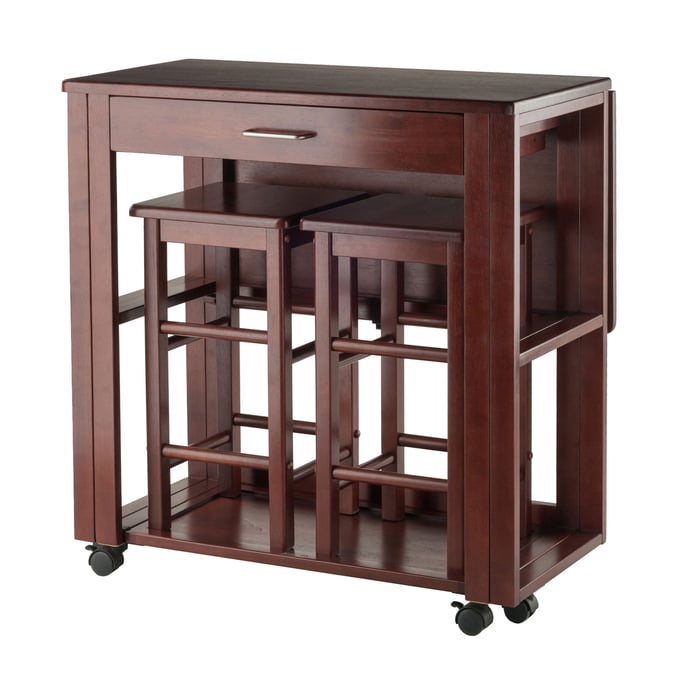 Winsome Fremont Walnut Wood 3pc Space Saver Set WNS-94331