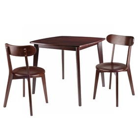 Winsome Pauline Walnut Wood 3pc Dining Room Set