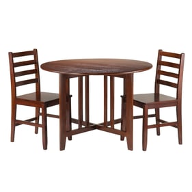 Winsome Alamo Walnut Wood 3pc Drop Leaf Table Set