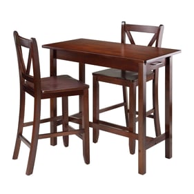 Winsome Sally Walnut Wood 3pc Breakfast Table Set with Counter Height Stool...