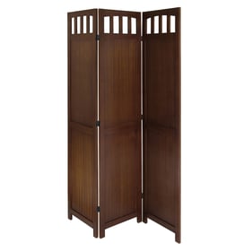 Winsome William Walnut Wood Folding Screen Divider