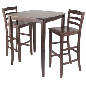 Winsome Inglewood Walnut 3pc High Dining Table with Ladder Back Bar Stools