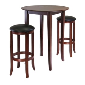 Winsome Fiona Antique Walnut Round 3pc Pub Hight Set