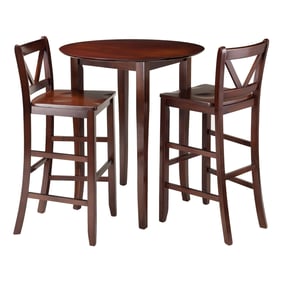 Winsome Fiona Antique Walnut 3pc Bar High Table Set