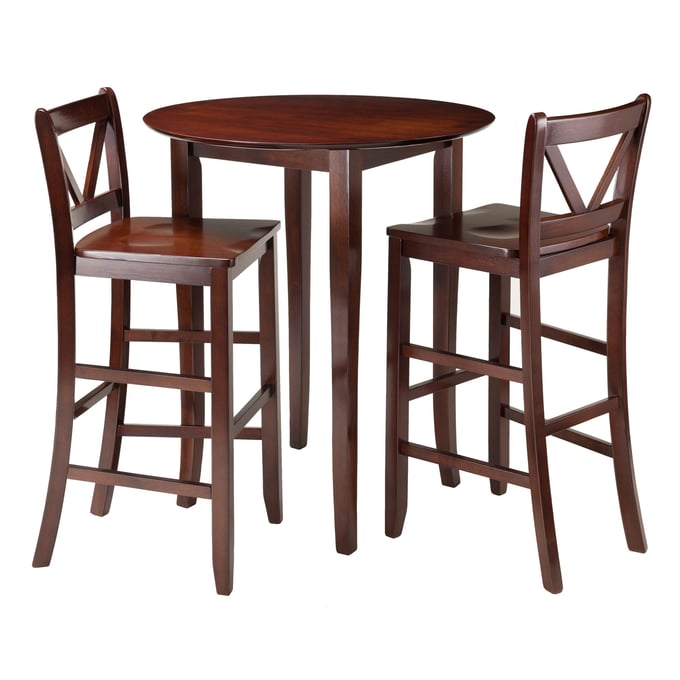 Winsome Fiona Antique Walnut 3pc Bar High Table Set WNS-94385