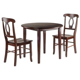 Winsome Clayton Walnut 3pc Dining Room Set with Keyhole Back Chairs