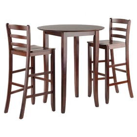 Winsome Fiona Antique Walnut 3pc Bar High Table Set with Bar Stool