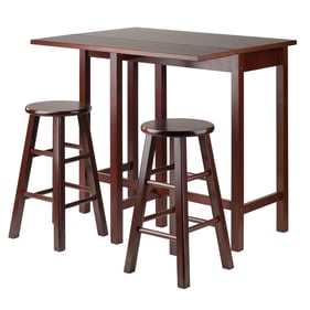 Winsome Lynnwood Walnut Drop Leaf 3pc Island Table and Counter Height Stool...