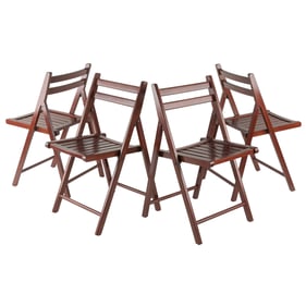 4 Winsome Robin Walnut Wood Folding Chairs