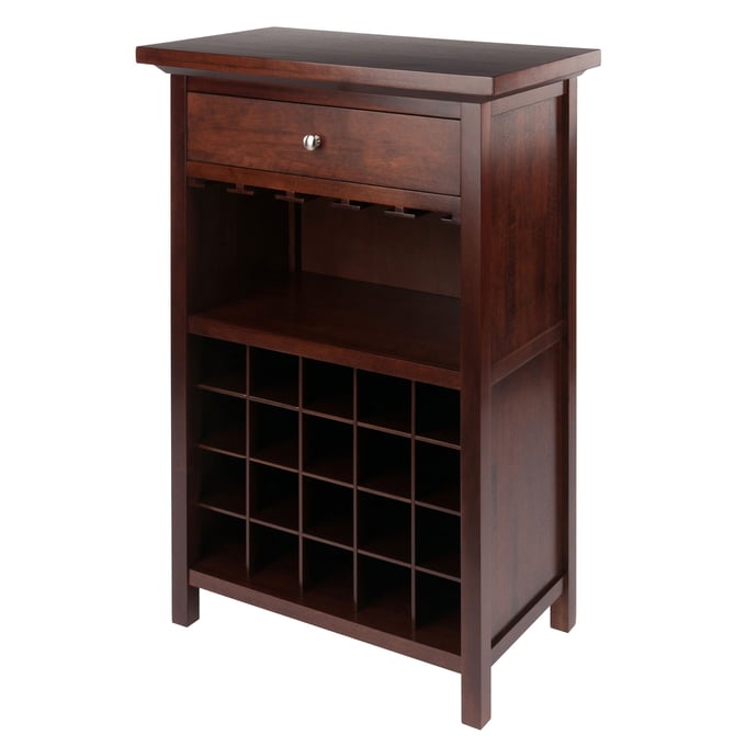 Winsome Chablis Walnut Wood Wine Cabinet WNS-94441