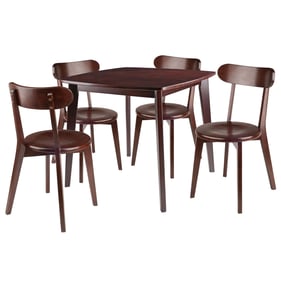 Winsome Pauline Walnut Wood 5pc Dining Room Set