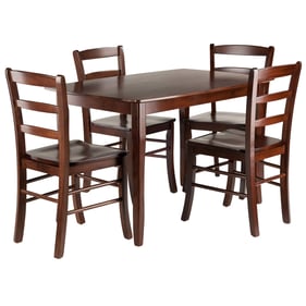 Winsome Inglewood Walnut 5pc Dining Room Set with Ladder Back Chairs