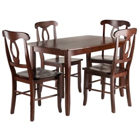 Winsome Inglewood Walnut 5pc Dining Room Set with Keyhole Back Chairs