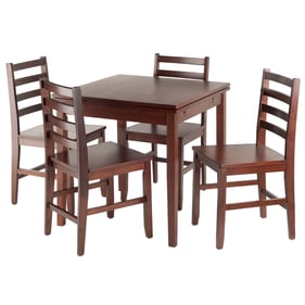 Winsome Pulman Walnut Wood 5pc Dining Room Set