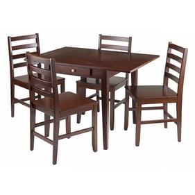 Winsome Hamilton Walnut 5pc Dining Room Set with Ladder Back Chairs