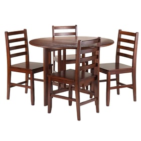 Winsome Alamo Walnut Wood 5pc Drop Leaf Table Set