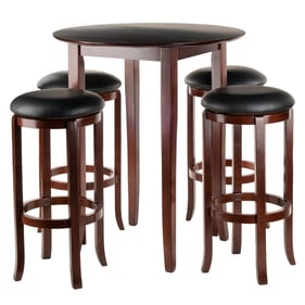 Winsome Fiona Antique Walnut 5pc Pub Table Set with Swivel Seat Bar Stools