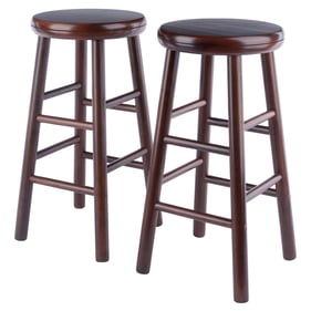 2 Winsome Shelby Walnut Swivel Counter Height Stools